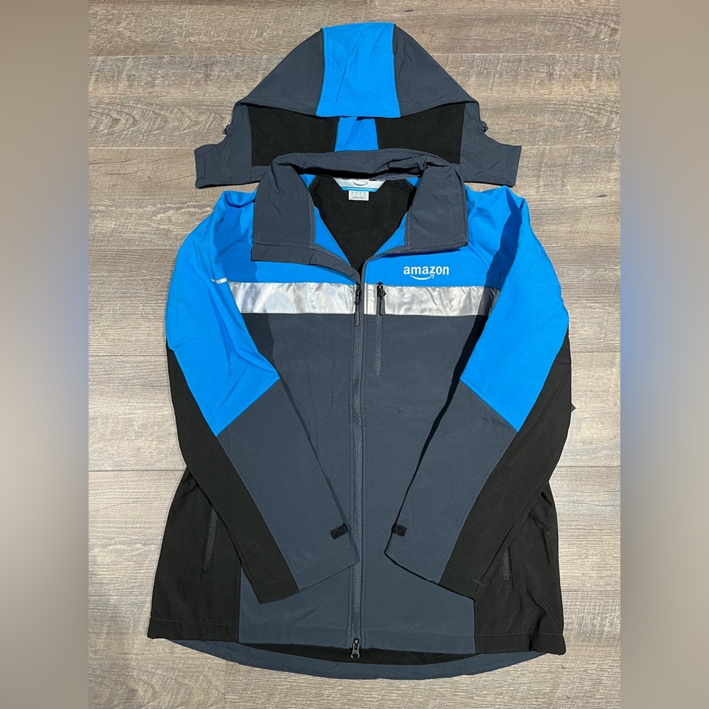 New Amazon Delivery Driver Soft Shell Reflective Insulated Hoody Jacket size XL